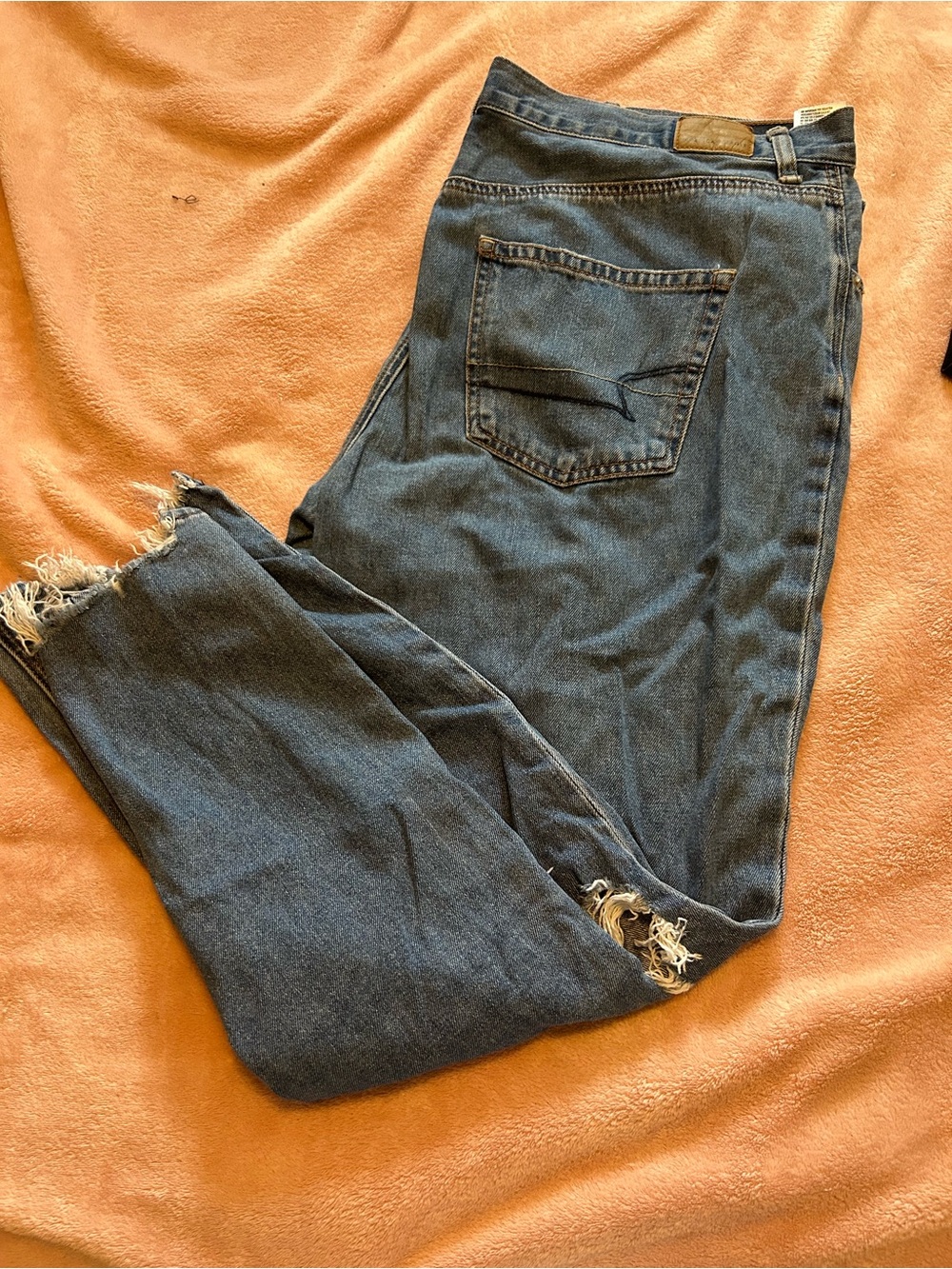 American Eagle Outfitters Dark Blue Distressed Ankle Jeans